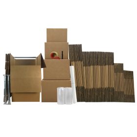 Boxengine Wardrobe Moving Boxes Kit #7 contains 70 Boxes, 3 Shorty Wardrobe Boxes, and Supplies
