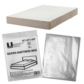 Queen Mattress bag uncovered, clear and folded