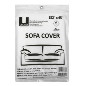 152" x 45" clear polyethylene full sofa cover