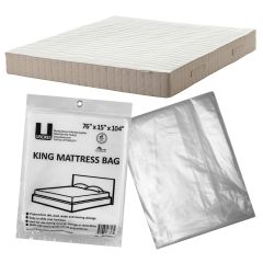 King Mattress bag, uncovered and folded, clear