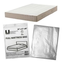 Full Mattress Bag folded and clear, unfolded