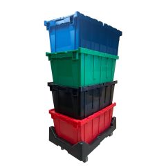 UBMOVE Storage Plastic Crates, 27"x17"x12.5" Green, Red, Blue, Black FOR STORAGE