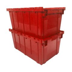 Storage Packing Plastic Crates, 27" x 17" x 12"-2-Pack-Red