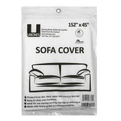 152" x 45" clear polyethylene full sofa cover