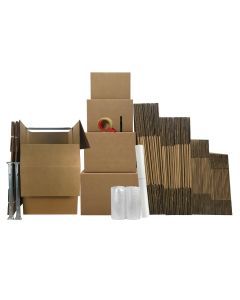 Boxengine Wardrobe Moving Boxes Kit #6 contains 58 Boxes, 3 Wardrobe Boxes, Supplies