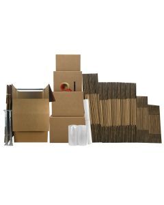 Boxengine Wardrobe Moving Boxes Kit #7 contains 70 Boxes, 3 Shorty Wardrobe Boxes, and Supplies
