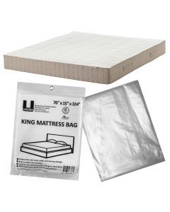 King Mattress bag, uncovered and folded, clear