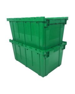 Storage Packing Plastic Crates, 27" x 17" x 12"-2-Pack-Green