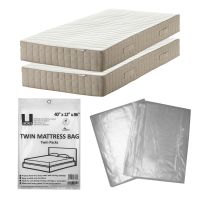 uBoxes Twin Mattress Bags, 2 Pack, 40" x 12" x 86", Heavy-Grade 2 mil Polyethylene